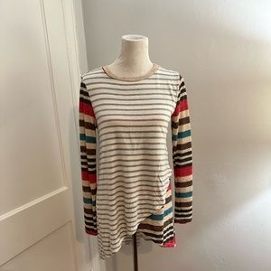 MyStory tunic length lightweight striped sweater